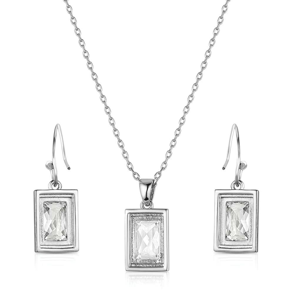 Montana Silversmiths JS6449 Jewelry Set, Women's, One-Size, Play Your Cards, Cubic Zirconia Gemstone, Clear Gemstone