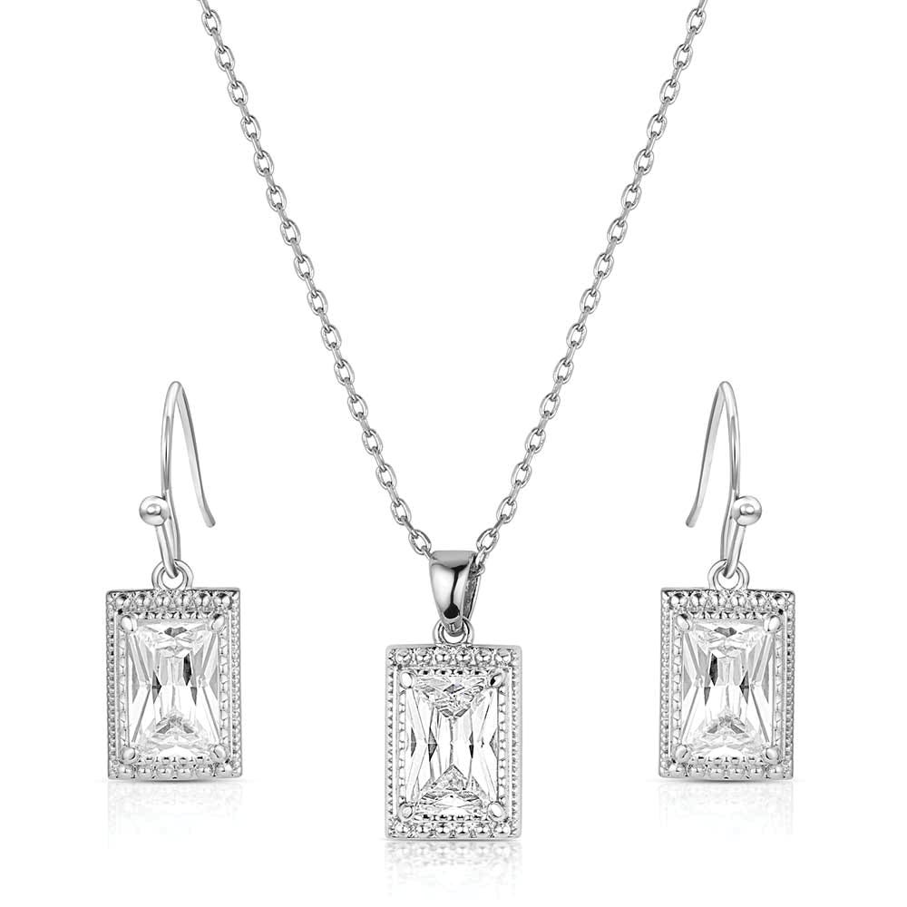 Montana Silversmiths JS6449 Jewelry Set, Women's, One-Size, Play Your Cards, Cubic Zirconia Gemstone, Clear Gemstone