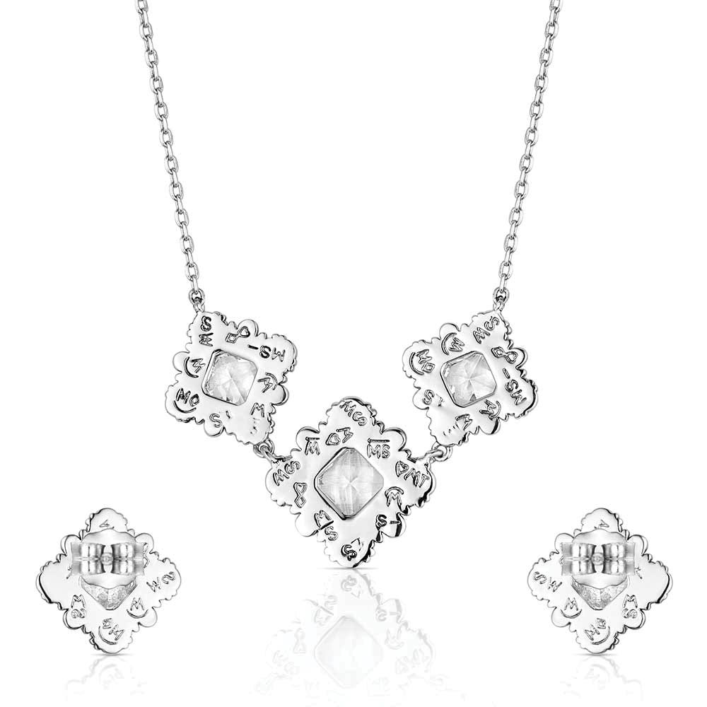 Montana Silversmiths JS6450 Jewelry Set, One-Size, Dance, Cubic Zirconia Gemstone, Brass/Stainless Steel