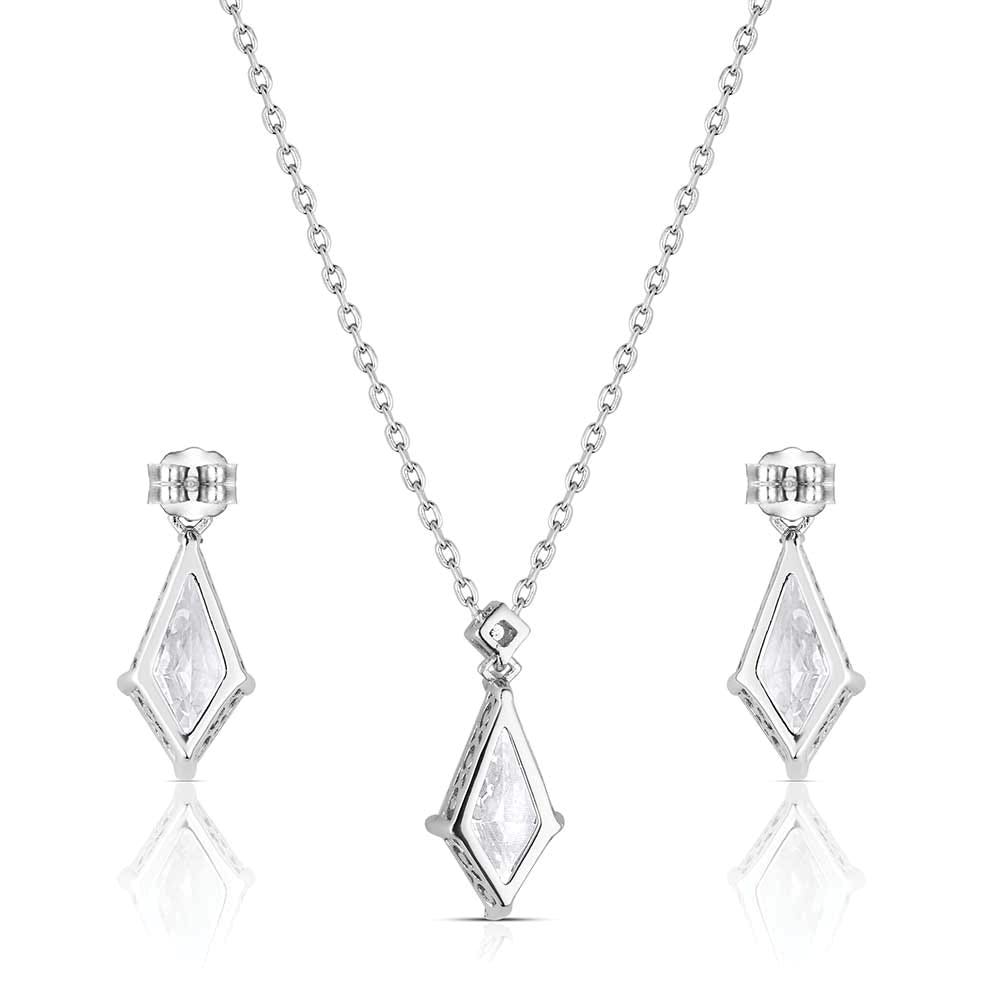 Montana Silversmiths JS6454 Jewelry Set, One-Size, Apex Summit, Cubic Zirconia Gemstone, Brass/Stainless Steel