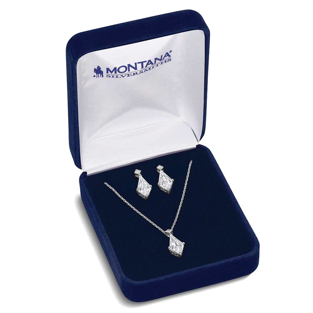 Montana Silversmiths JS6454 Jewelry Set, One-Size, Apex Summit, Cubic Zirconia Gemstone, Brass/Stainless Steel