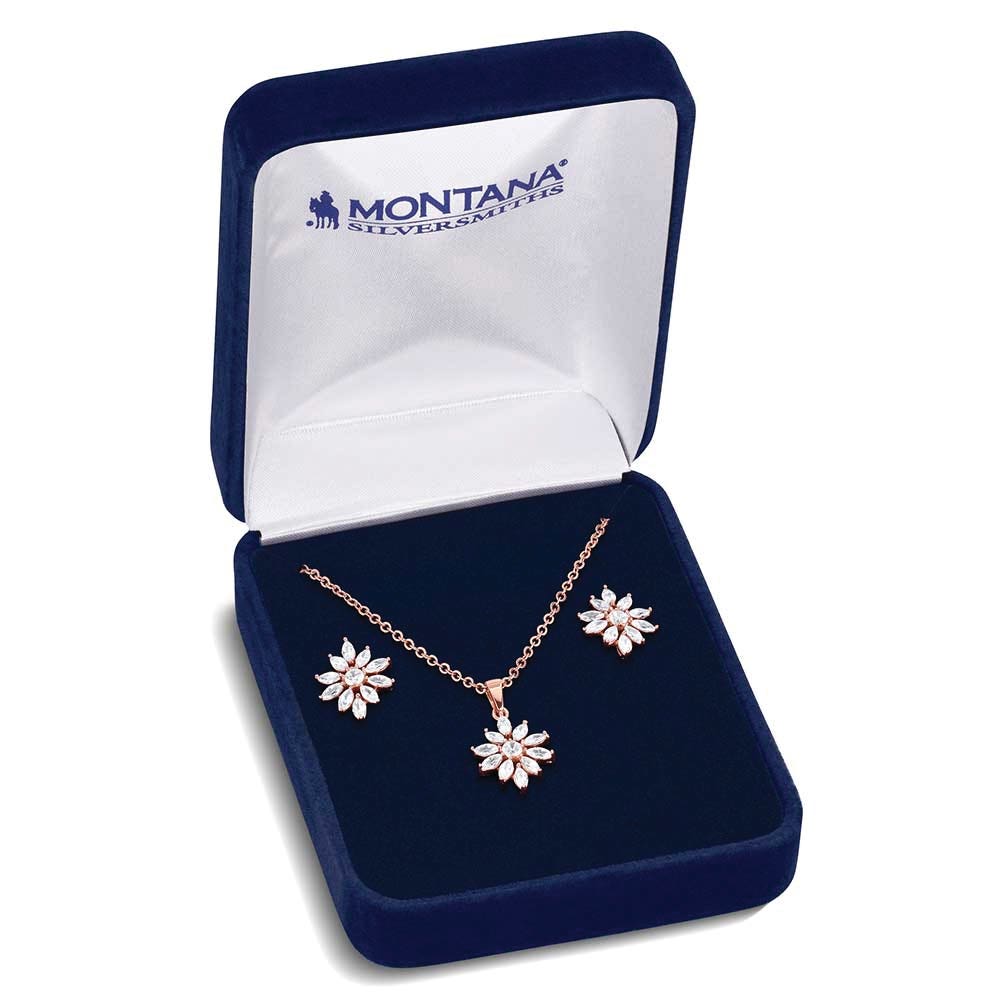 Montana Silversmiths JS6459 Jewelry Set, One-Size, Crimson Sun, Cubic Zirconia Gemstone, Brass/Stainless Steel