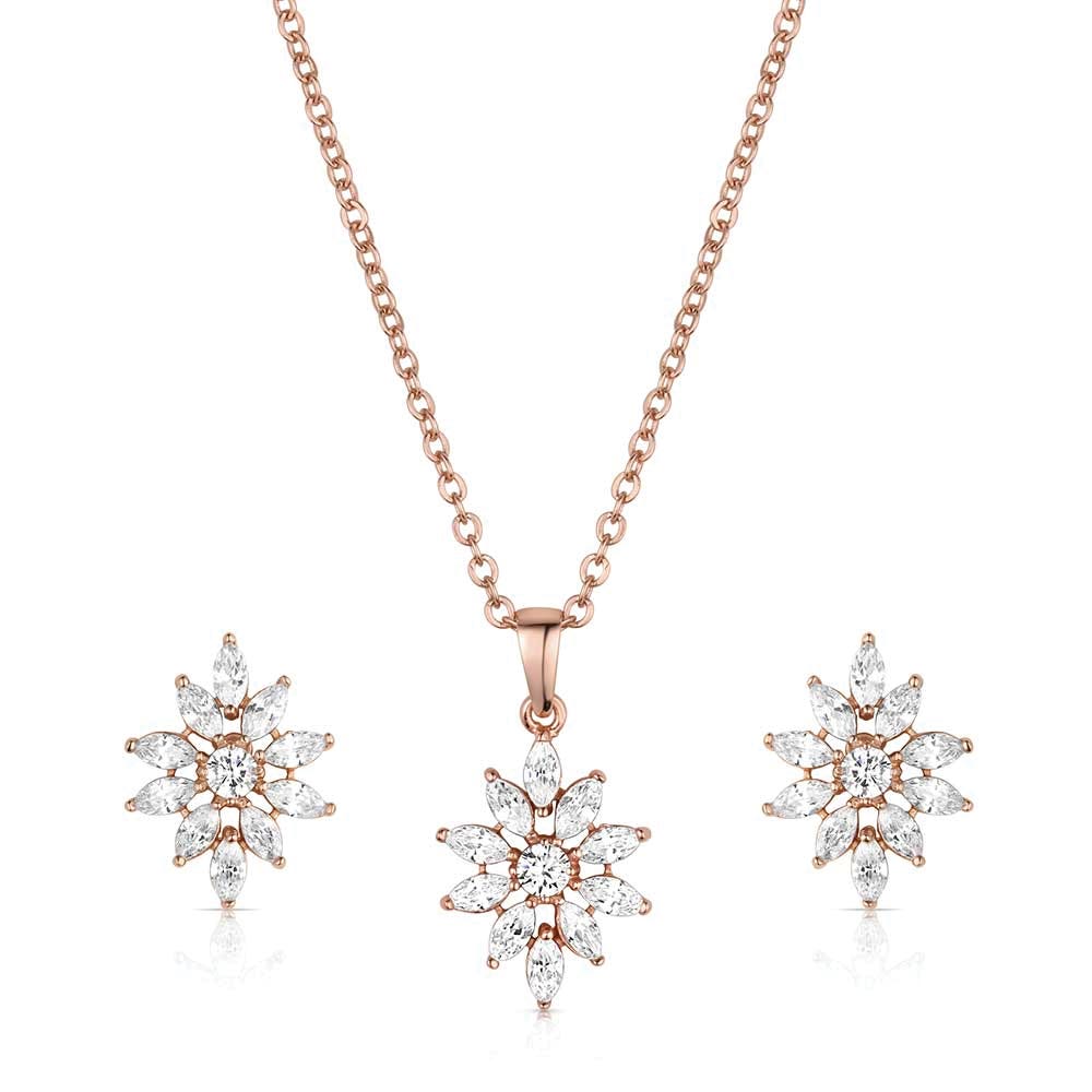 Montana Silversmiths JS6459 Jewelry Set, One-Size, Crimson Sun, Cubic Zirconia Gemstone, Brass/Stainless Steel