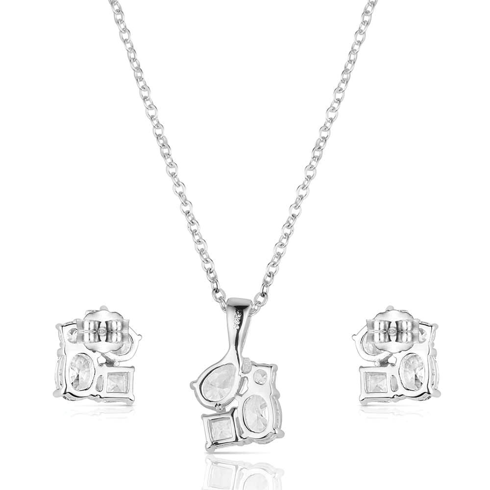 Montana Silversmiths JS6461 Jewelry Set, Women's, One-Size, Hitch N Post Cluster, Cubic Zirconia Gemstone
