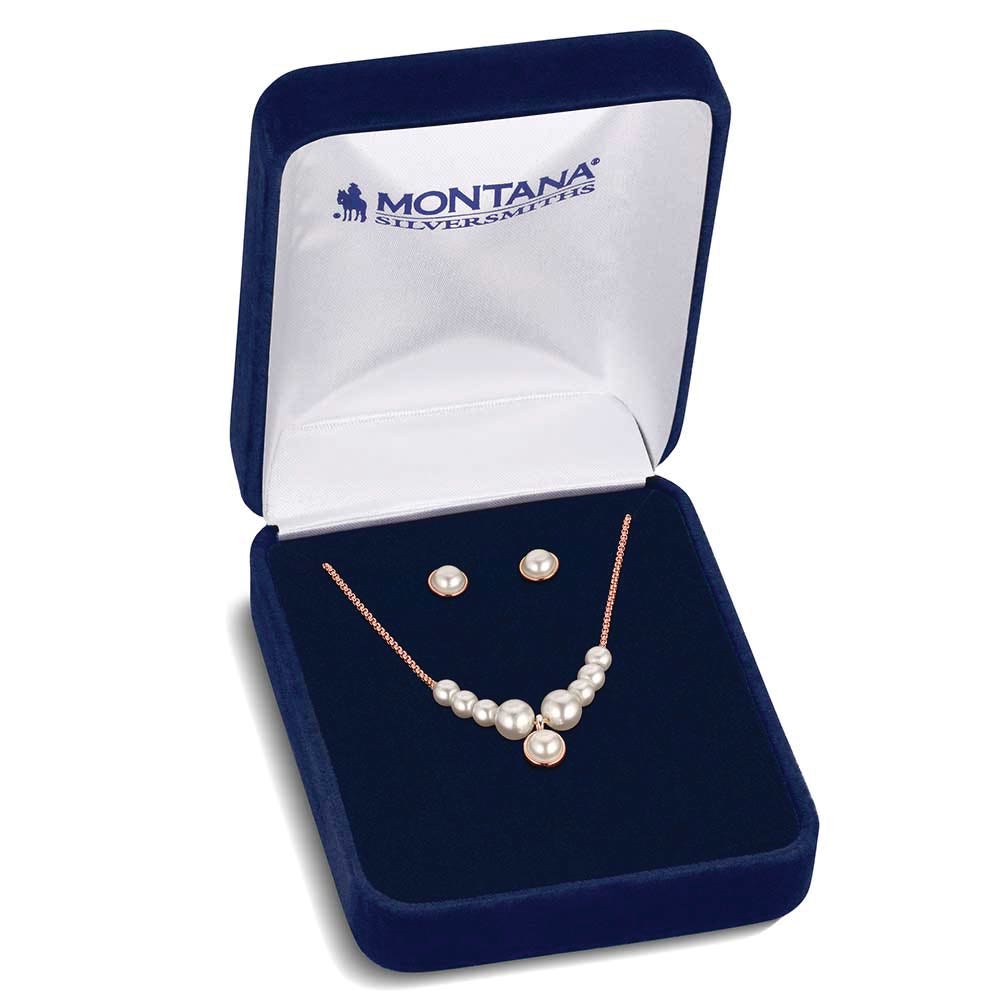 Montana Silversmiths JS6467 Jewelry Set, Women's, One-Size, Pearl of the Plains, Pearl Gemstone, Brass/Stainless Steel