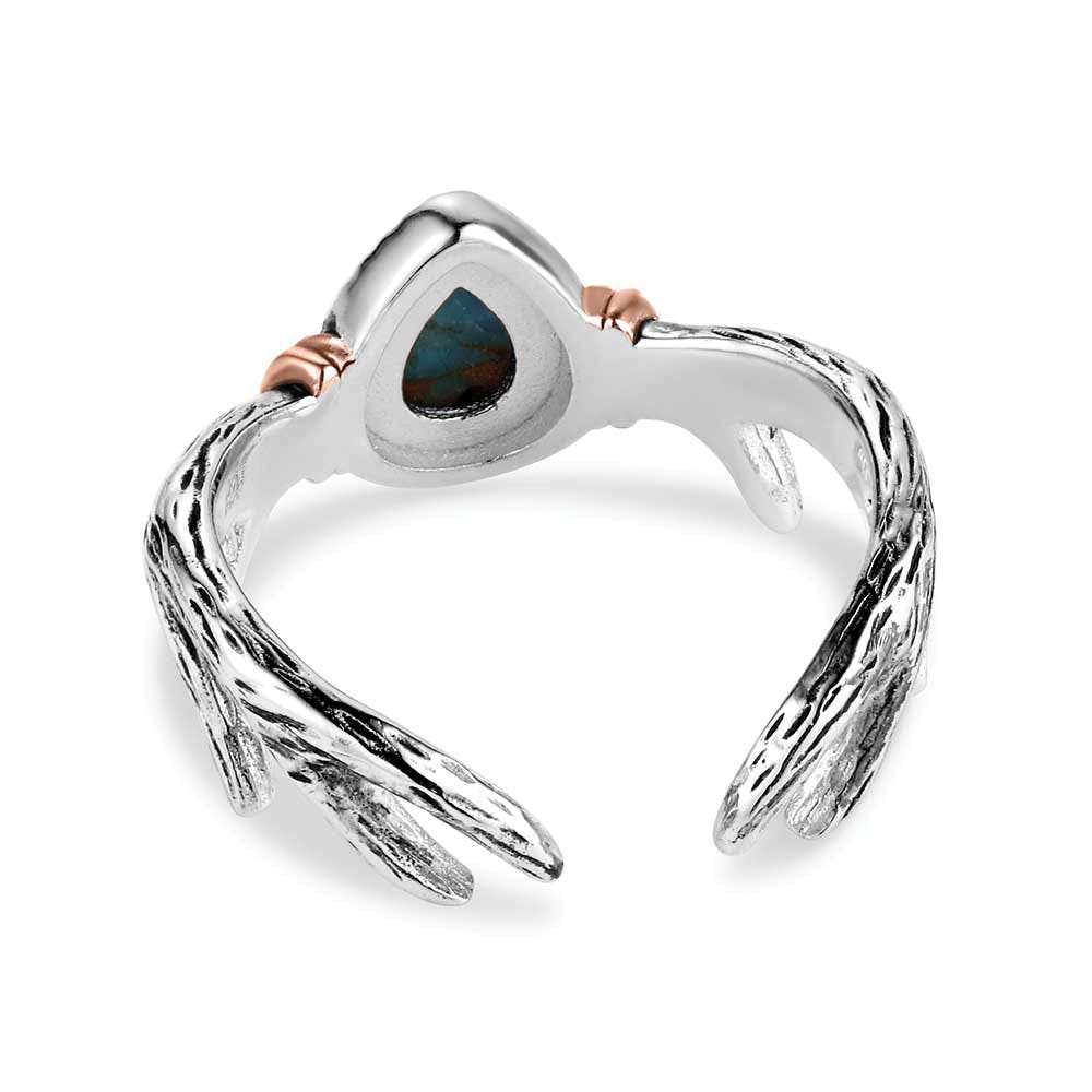 Montana Silversmiths KTRG6427 Ring, Open Cuff, Mountain Monarch, Turquoise Gemstone, Sterling Silver