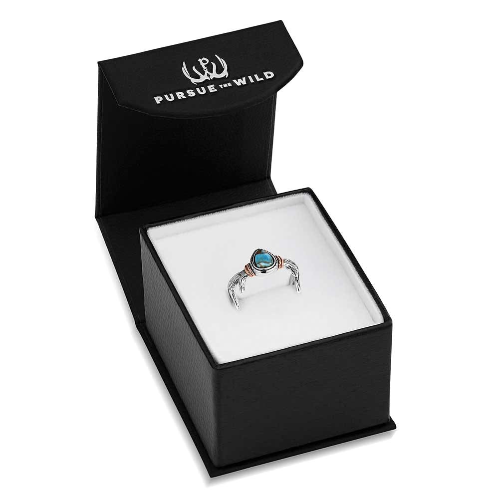 Montana Silversmiths KTRG6427 Ring, Open Cuff, Mountain Monarch, Turquoise Gemstone, Sterling Silver