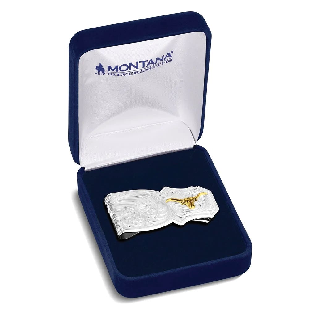 Montana Silversmiths MCL6333G-384S Trail Boss Money Clip, Brass