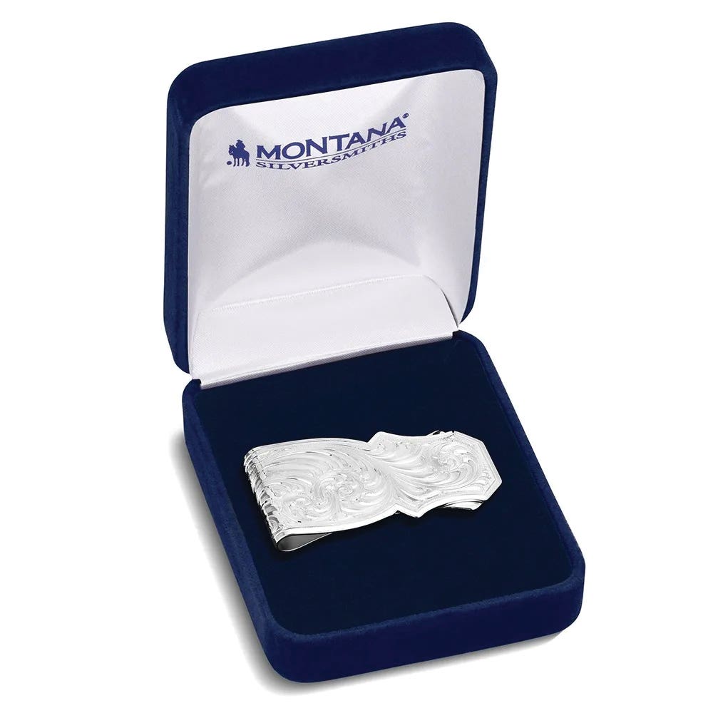 Montana Silversmiths MCL6333GNF Trail Boss Money Clip, Brass