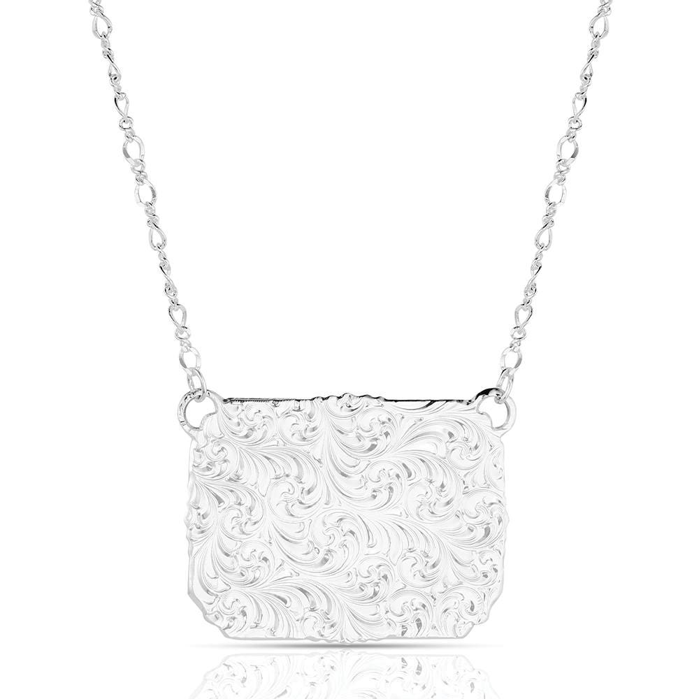 Montana Silversmiths NC6408-384S Necklace, Two-Tone, Women's, One-Size, Western Buckle with Longhorn, Brass