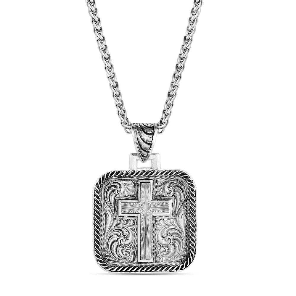 Montana Silversmiths NC6411 Necklace, Men's, Ironwood Cross, Brass