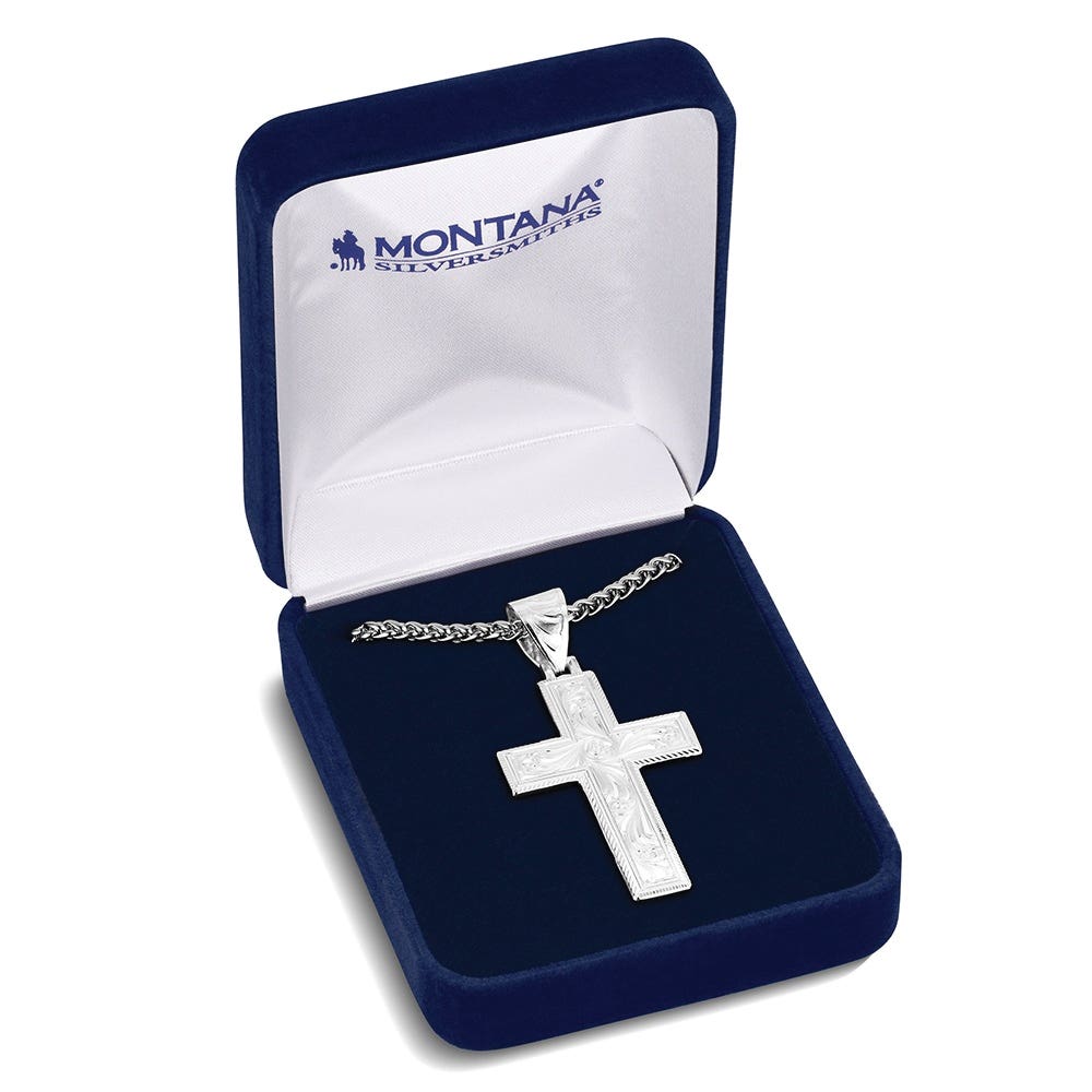 Montana Silversmiths NC6412 Necklace, Men's, Granite Peak Cross, Brass