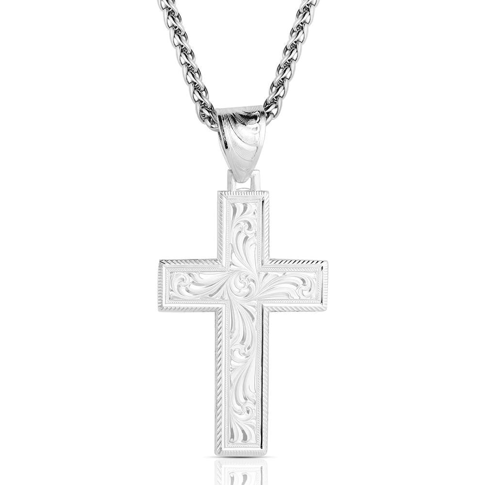 Montana Silversmiths NC6412 Necklace, Men's, Granite Peak Cross, Brass