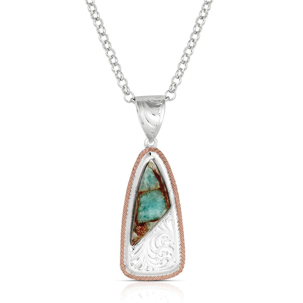 Montana Silversmiths NC6418RG Necklace, Women's, One-Size, Shadowed Pines, Turquoise Gemstone, Brass