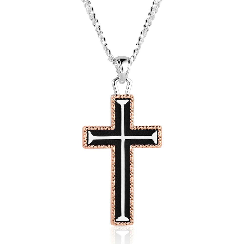 Montana Silversmiths NC6430 Necklace, Men's, One-Size, Unbridled Blessings, Leather/Stainless Steel