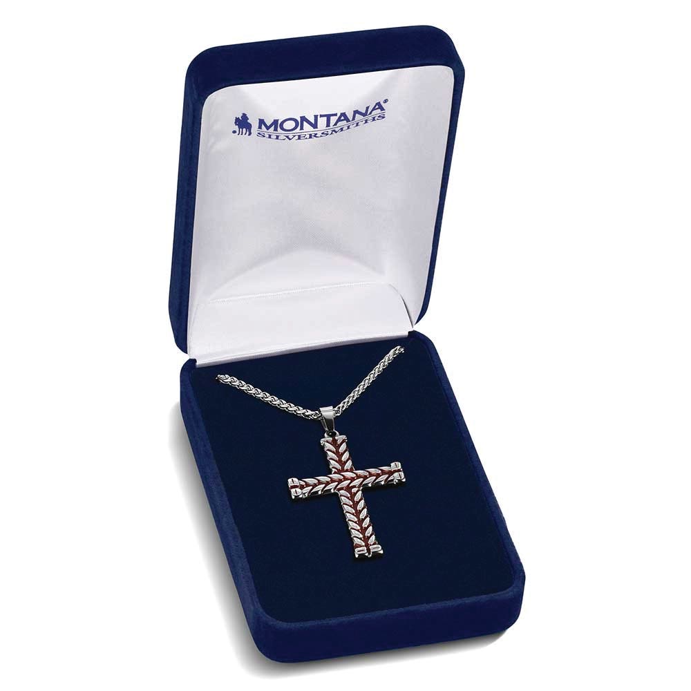 Montana Silversmiths NC6434 Necklace, One-Size, Bound Faith Cross, Stainless Steel