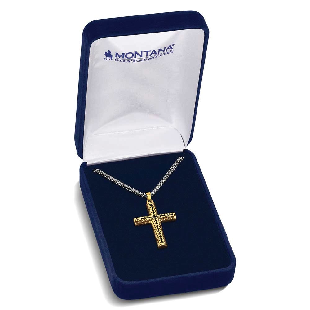 Montana Silversmiths NC6435 Necklace, One-Size, Anchor Point Cross, Stainless Steel