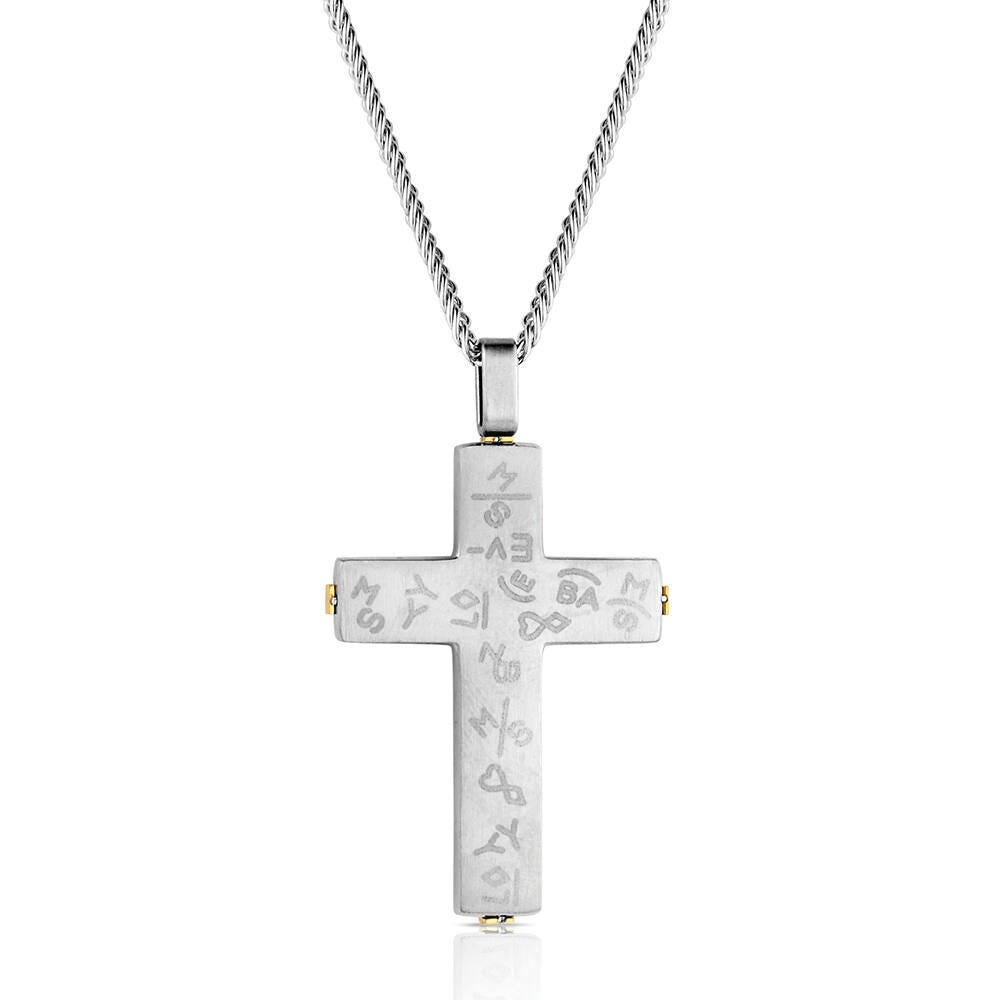Montana Silversmiths NC6436 Necklace, Men's, One-Size, Golden Points Cross, Stainless Steel