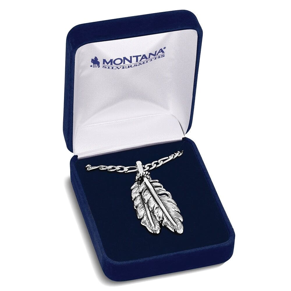 Montana Silversmiths NC6439 Necklace, One-Size, Shadow Feather, Brass