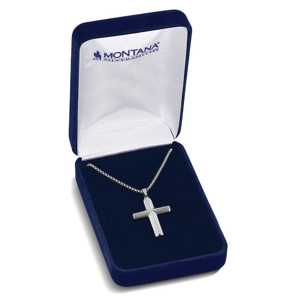 Montana Silversmiths NC6442 Necklace, Men's, One-Size, Pure Faith Cross, Stainless Steel