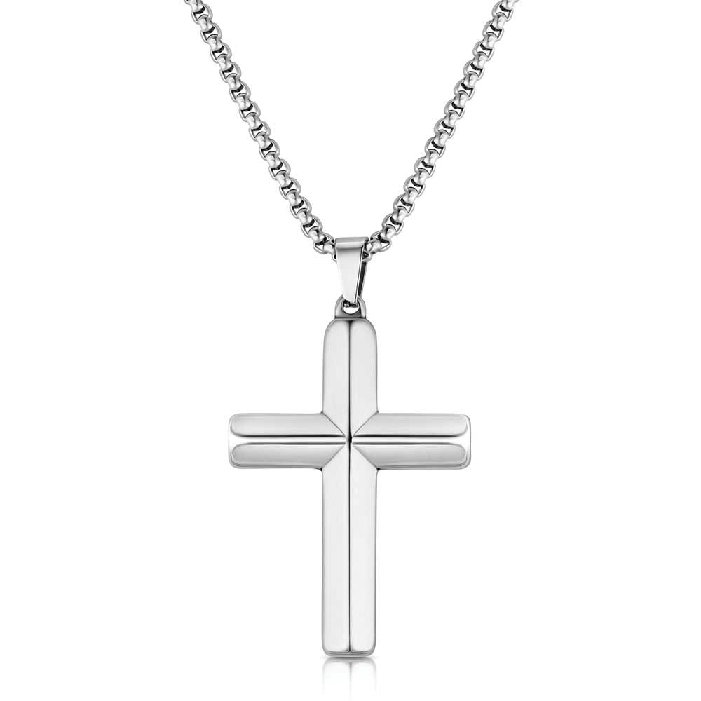Montana Silversmiths NC6442 Necklace, Men's, One-Size, Pure Faith Cross, Stainless Steel