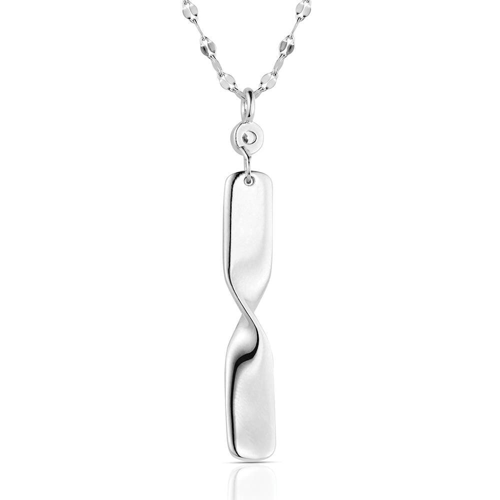 Montana Silversmiths NC6462 Necklace, Women's, One-Size, Flatland Twister, Cubic Zirconia Gemstone, Brass
