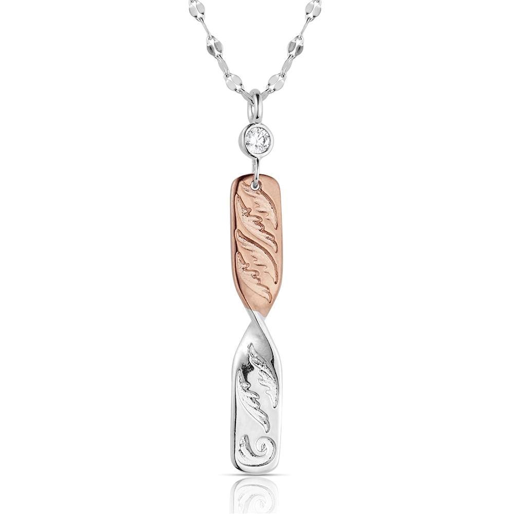 Montana Silversmiths NC6462 Necklace, Women's, One-Size, Flatland Twister, Cubic Zirconia Gemstone, Brass