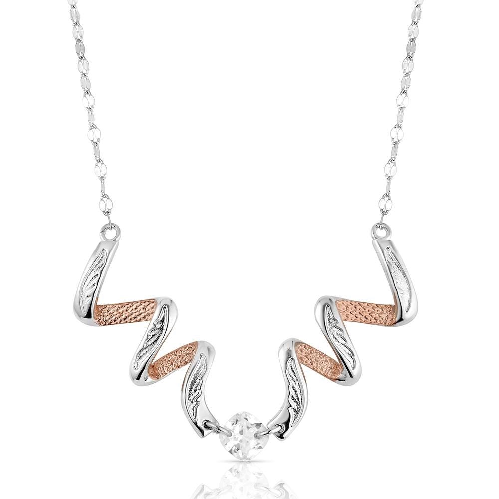 Montana Silversmiths NC6463 Necklace, Women's, One-Size, Buckaroo Bling, Cubic Zirconia Gemstone, Brass