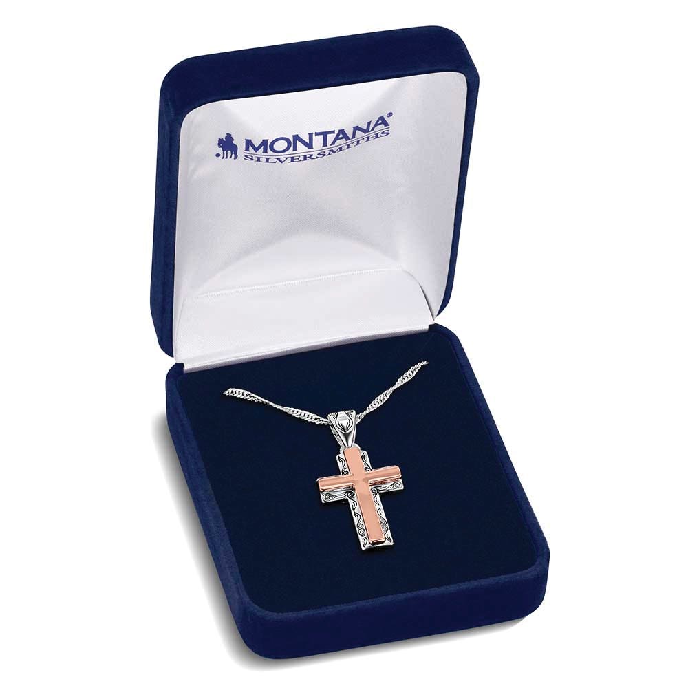 Montana Silversmiths NC6470 Necklace, One-Size, Faith Evermore Cross, Zinc Alloy