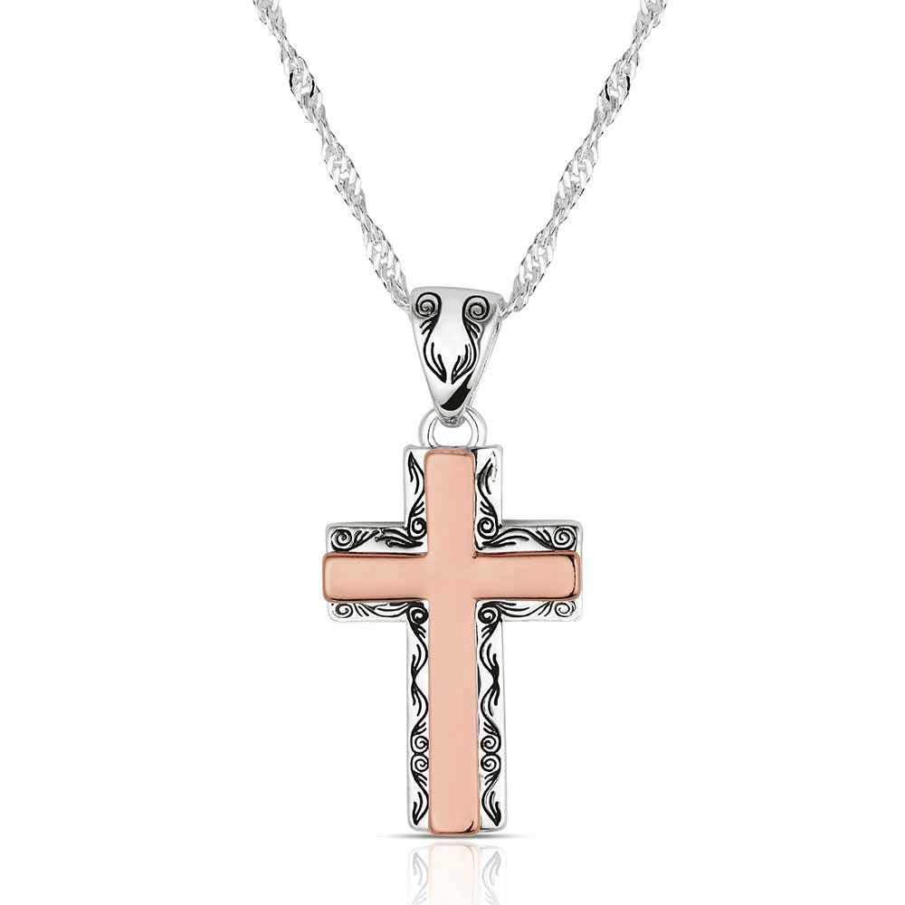 Montana Silversmiths NC6470 Necklace, One-Size, Faith Evermore Cross, Zinc Alloy