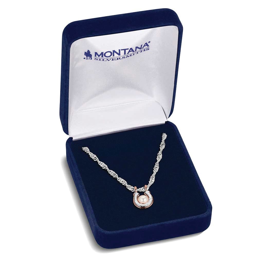 Montana Silversmiths NC6471 Necklace, Women's, One-Size, Rosewood Rodeo, Pearl Gemstone, White Gemstone, Brass