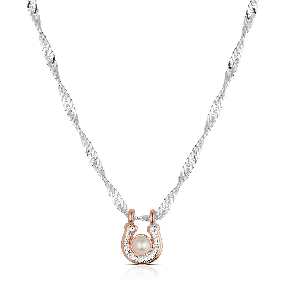 Montana Silversmiths NC6471 Necklace, Women's, One-Size, Rosewood Rodeo, Pearl Gemstone, White Gemstone, Brass