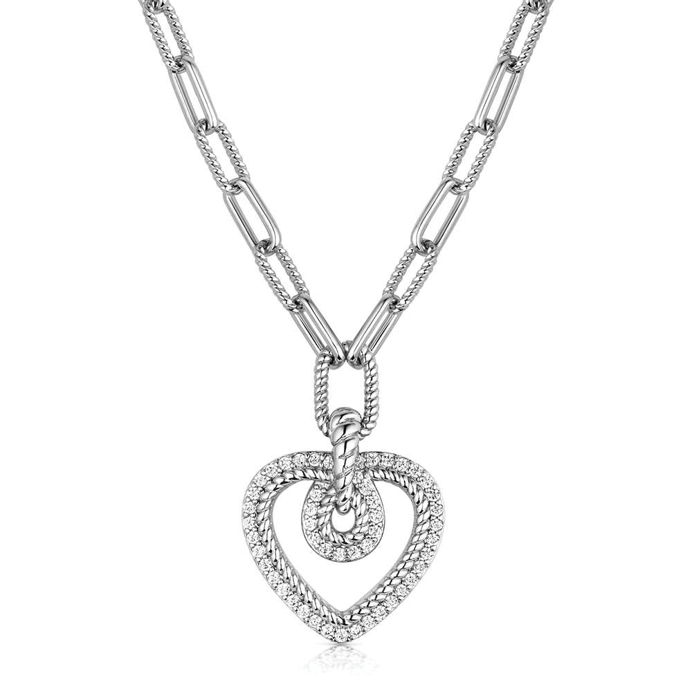 Montana Silversmiths NC6472 Necklace, Women's, One-Size, Heart of Radiance Crystal, Cubic Zirconia Gemstone, Brass