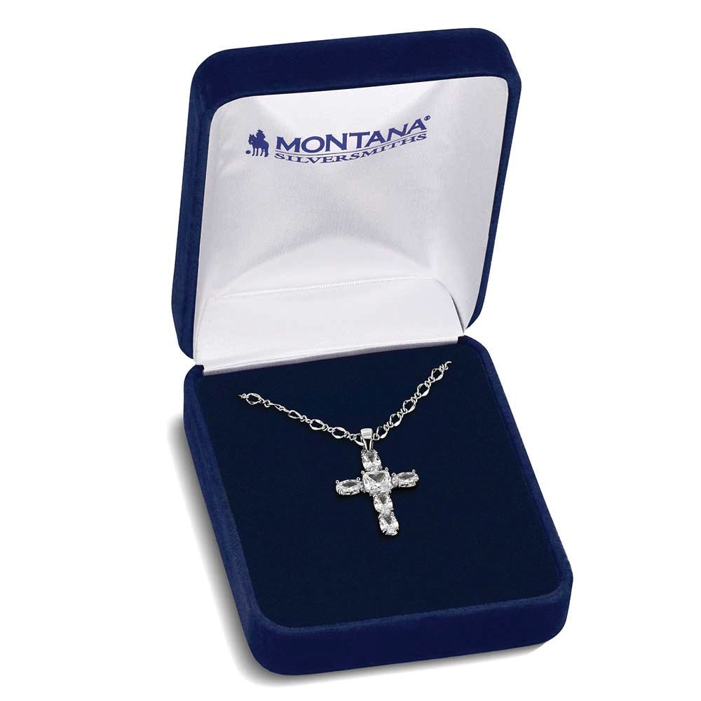 Montana Silversmiths NC6478 Necklace, Women's, One-Size, Pure Light Cross, Cubic Zirconia Gemstone, Brass
