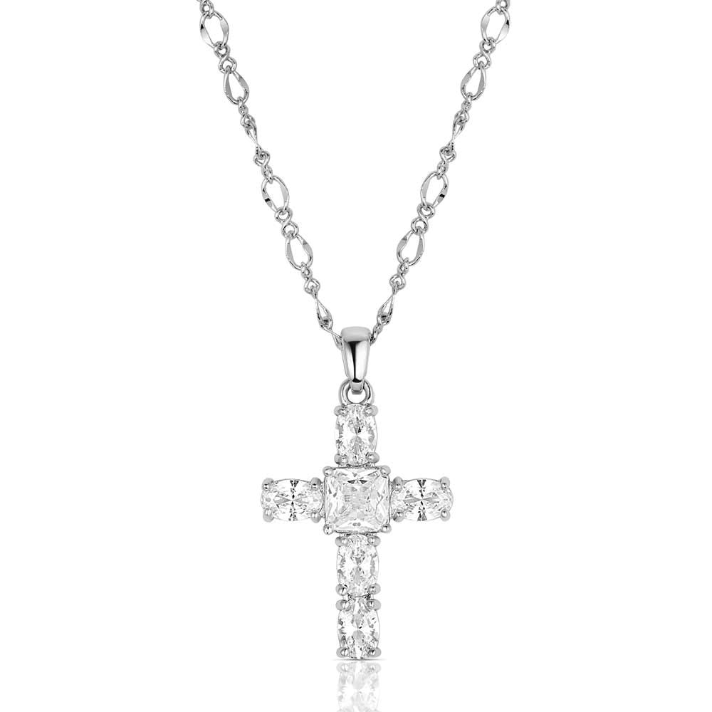 Montana Silversmiths NC6478 Necklace, Women's, One-Size, Pure Light Cross, Cubic Zirconia Gemstone, Brass