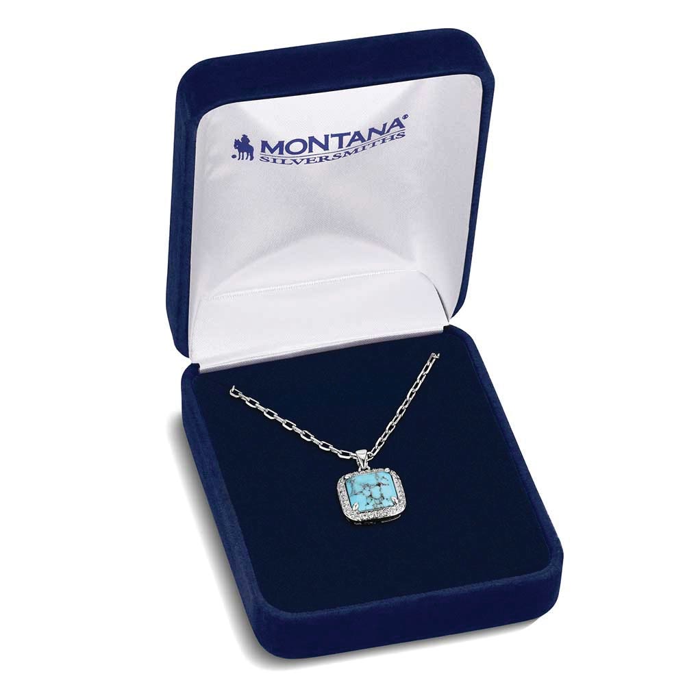 Montana Silversmiths NC6481 Necklace, Women's, Glamour Cut, Cubic Zirconia, Turquoise Gemstone, Brass