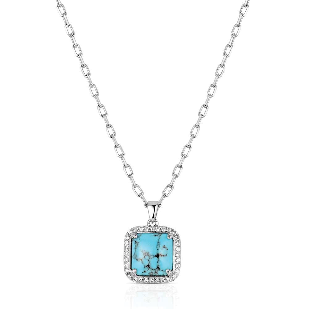 Montana Silversmiths NC6481 Necklace, Women's, Glamour Cut, Cubic Zirconia, Turquoise Gemstone, Brass