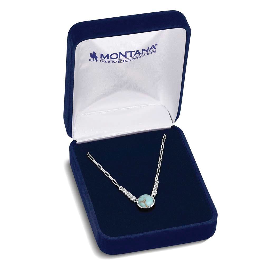 Montana Silversmiths NC6482 Necklace, One-Size, Desert Moonlight, Cubic Zirconia, Turquoise Gemstone, Brass