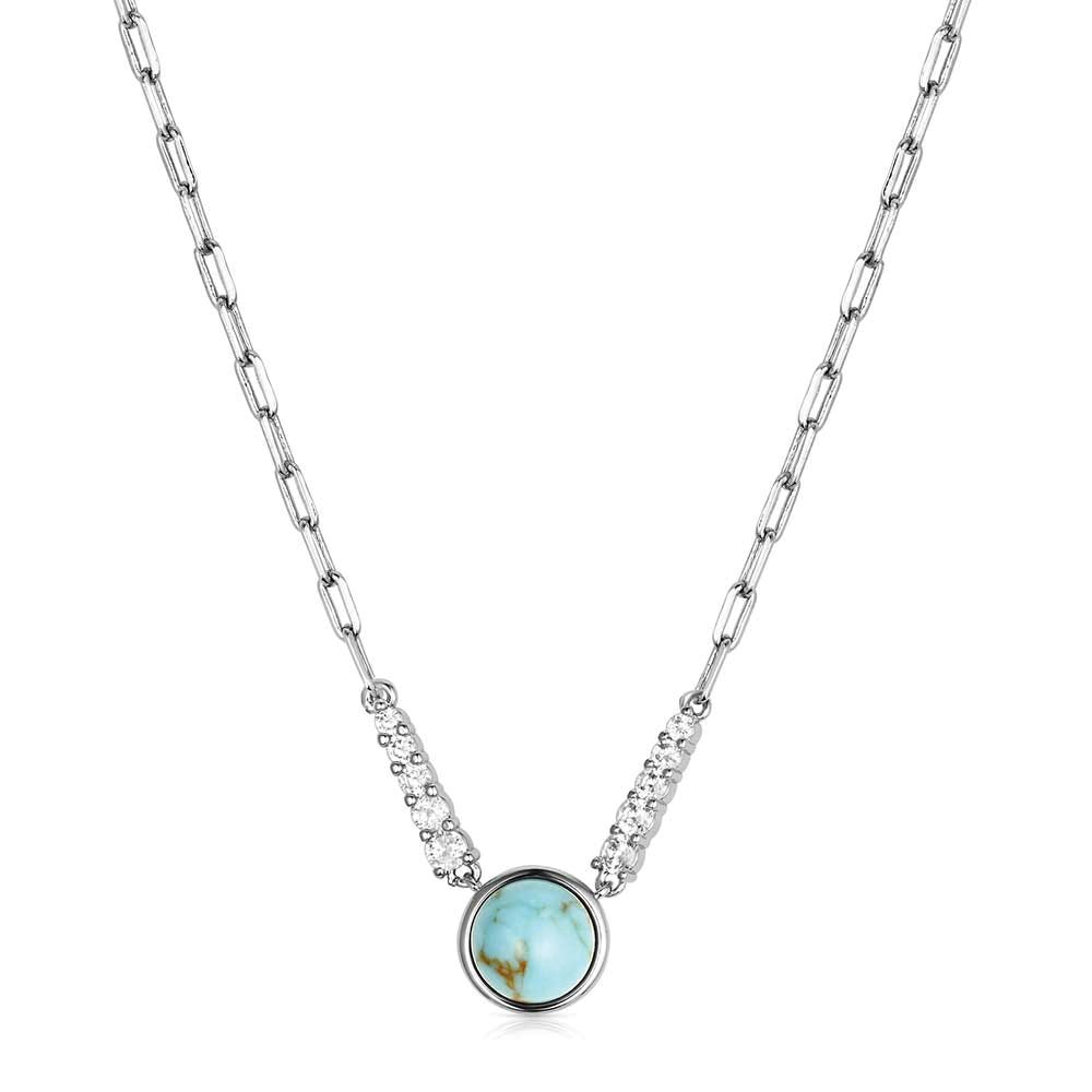 Montana Silversmiths NC6482 Necklace, One-Size, Desert Moonlight, Cubic Zirconia, Turquoise Gemstone, Brass