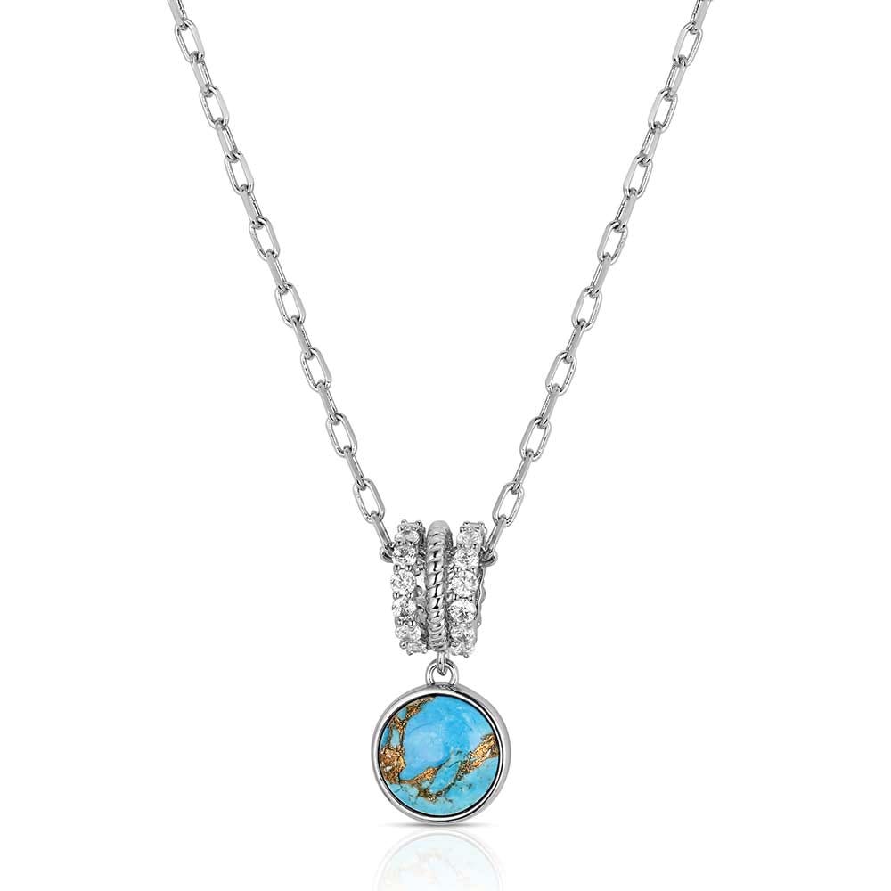 Montana Silversmiths NC6483 Necklace, Women's, One-Size, Trailing, Cubic Zirconia, Turquoise Gemstone, Brass