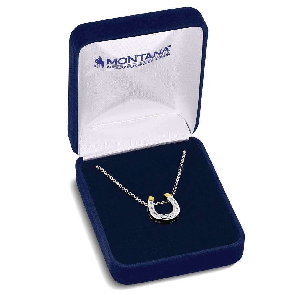 Montana Silversmiths QNC6429 Necklace, Women's, One-Size, Lucky Harmony, Cubic Zirconia Gemstone, Clear Gemstone, Brass