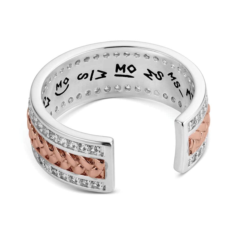 Montana Silversmiths RG6446 Open Ring, Cuff, Women's, One-Size, High Prairie, Cubic Zirconia Gemstone, Clear Gemstone