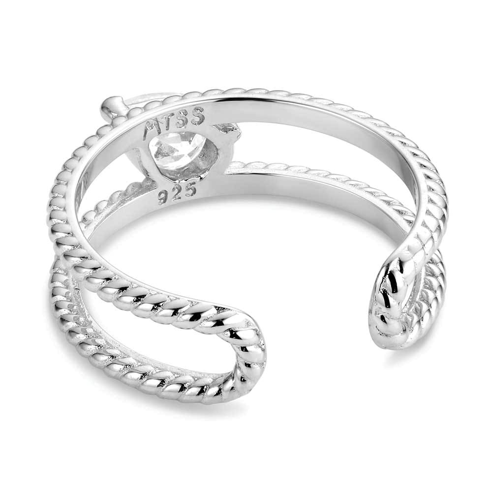 Montana Silversmiths RG6455 Ring, Women's, One-Size, Wandering Trail, Cubic Zirconia Gemstone, Clear Gemstone