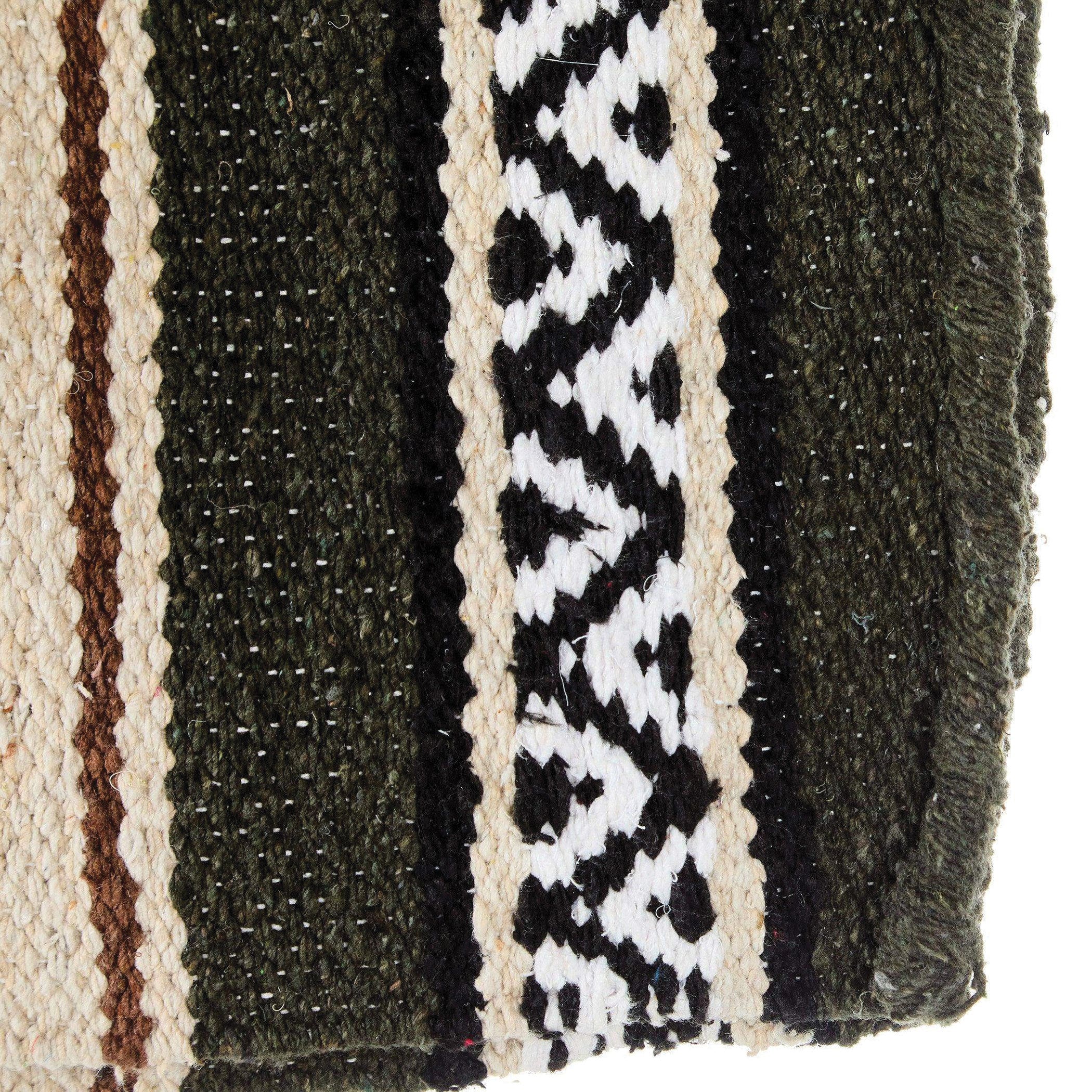 Mayatex Hogan Series 1302-14 Saddle Blanket, Acrylic Blend, Black/Chocolate/Cream/Dark Olive/Sand