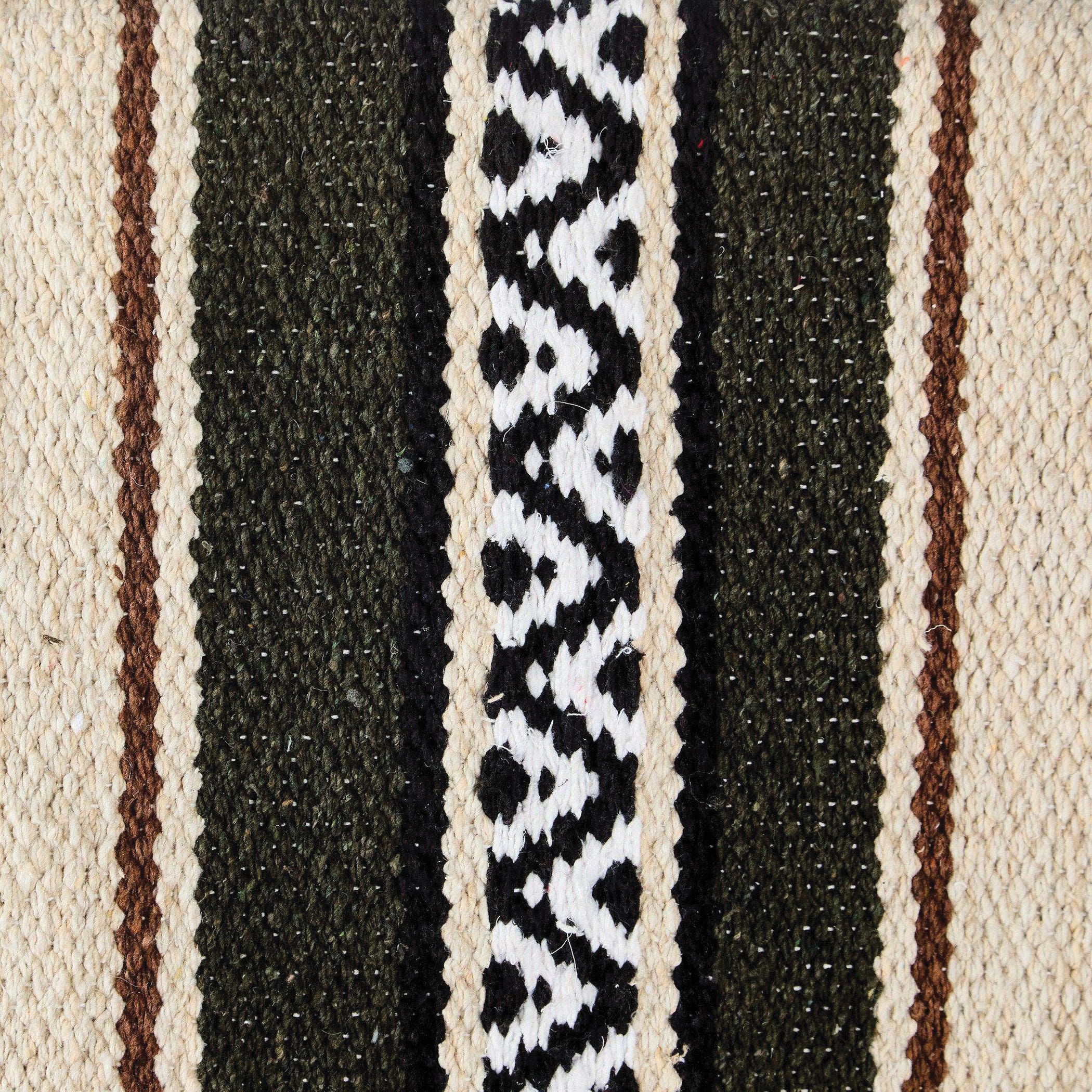 Mayatex Hogan Series 1302-14 Saddle Blanket, Acrylic Blend, Black/Chocolate/Cream/Dark Olive/Sand