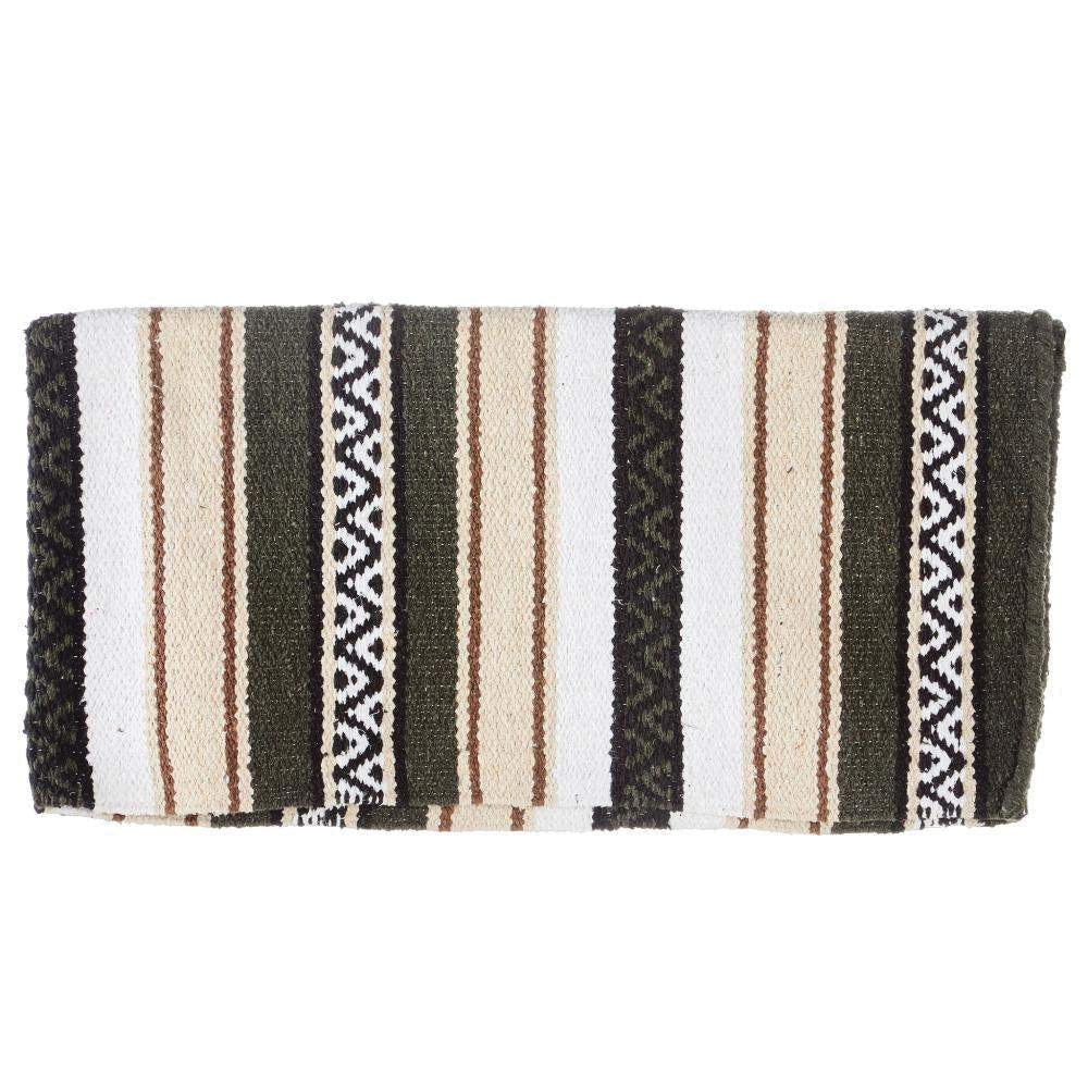 Mayatex Hogan Series 1302-14 Saddle Blanket, Acrylic Blend, Black/Chocolate/Cream/Dark Olive/Sand