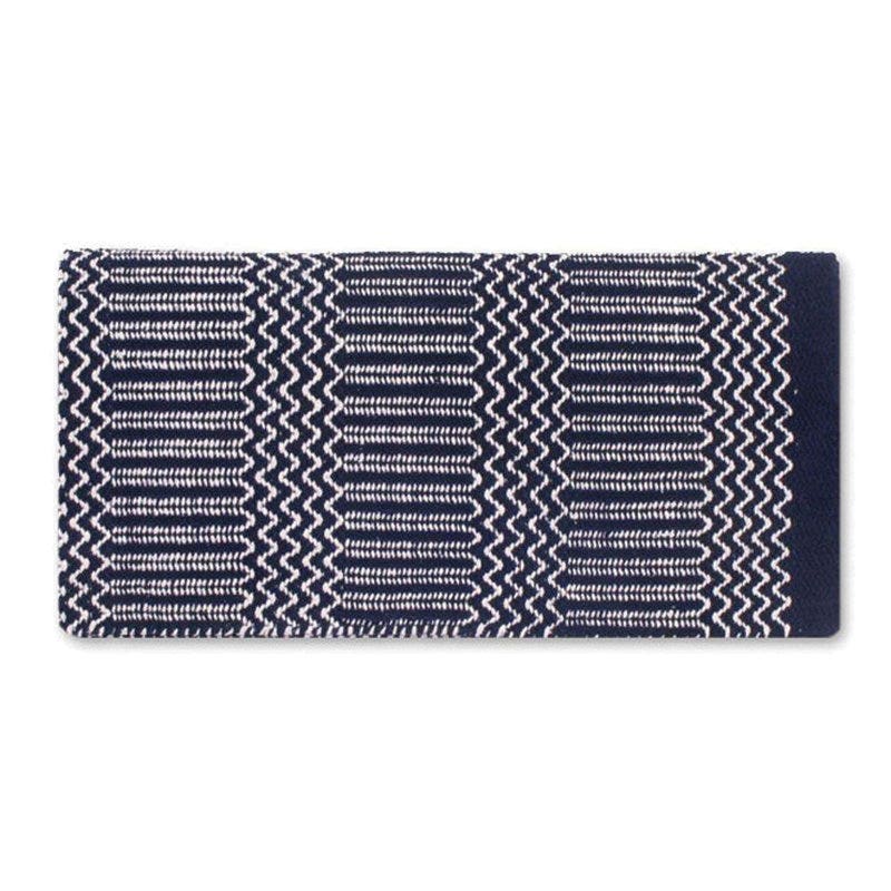 Mayatex 1340-10 Double Weave Saddle Blanket, Acrylic Blend, Black/Cream/Navy