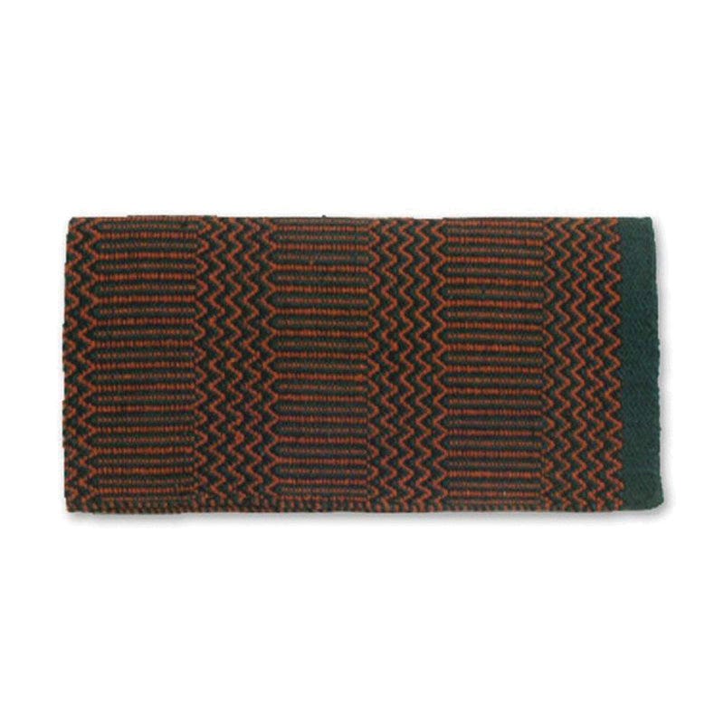 Mayatex 1340-12 Double Weave Saddle Blanket, Acrylic Blend, Black/Hunter Green/Rust