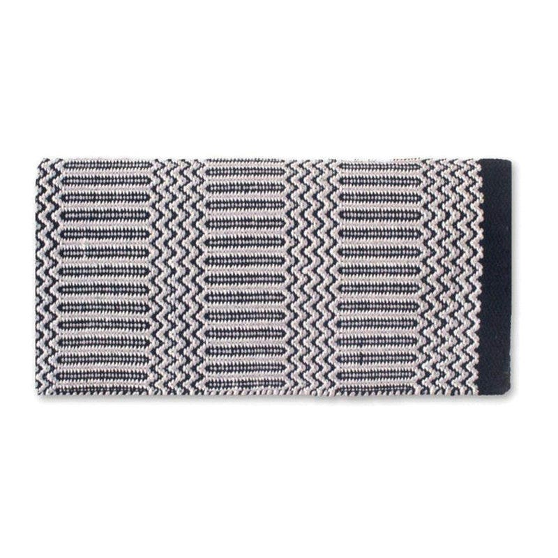 Mayatex 1340-2 Double Weave Saddle Blanket, Acrylic Blend, Black/Cream/Gray