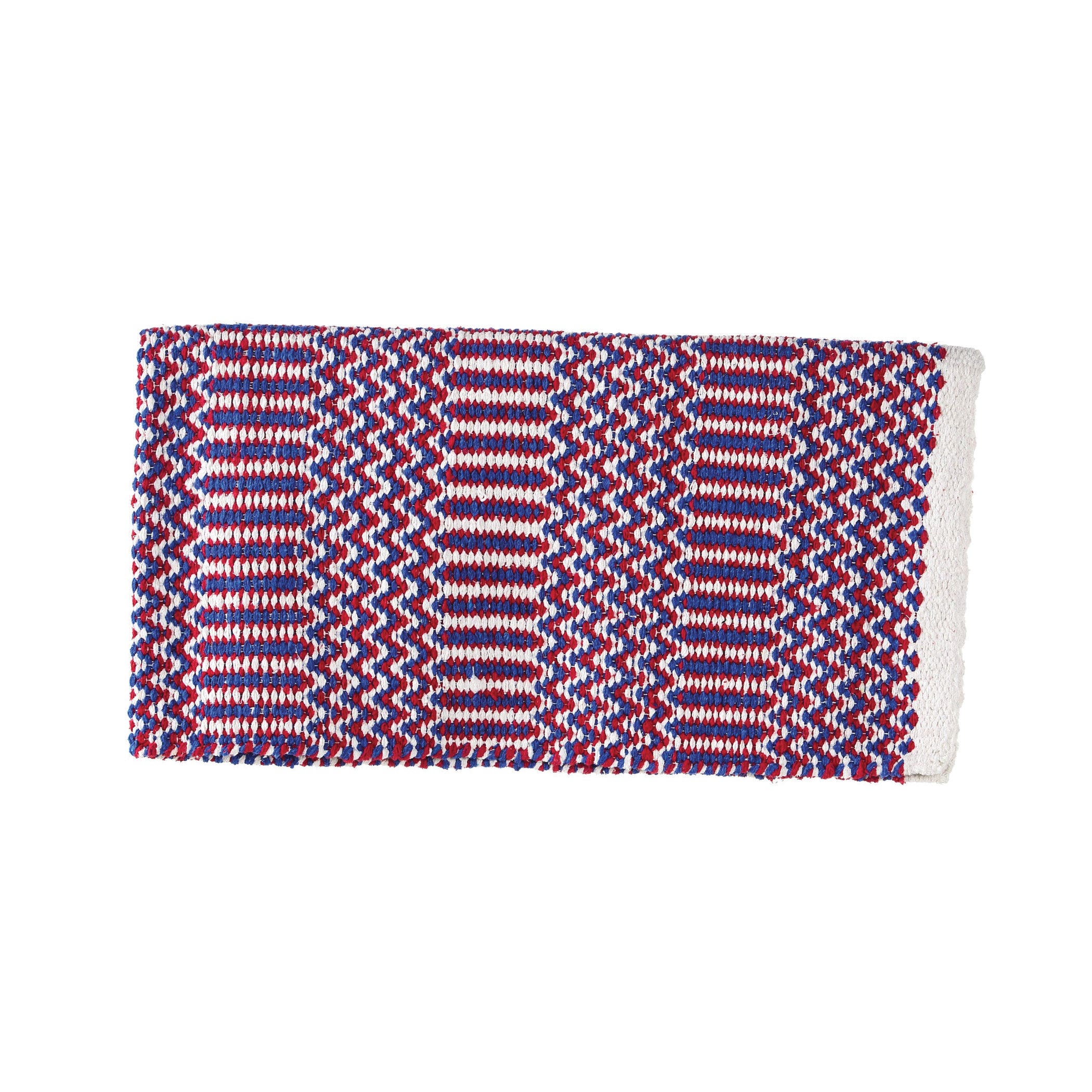 Mayatex 1340-76 Double Weave Saddle Blanket, Acrylic Blend, Blue/Cream/Red
